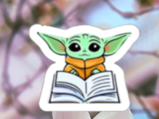 "Baby Yoda, Baby Book" Vinyl Sticker