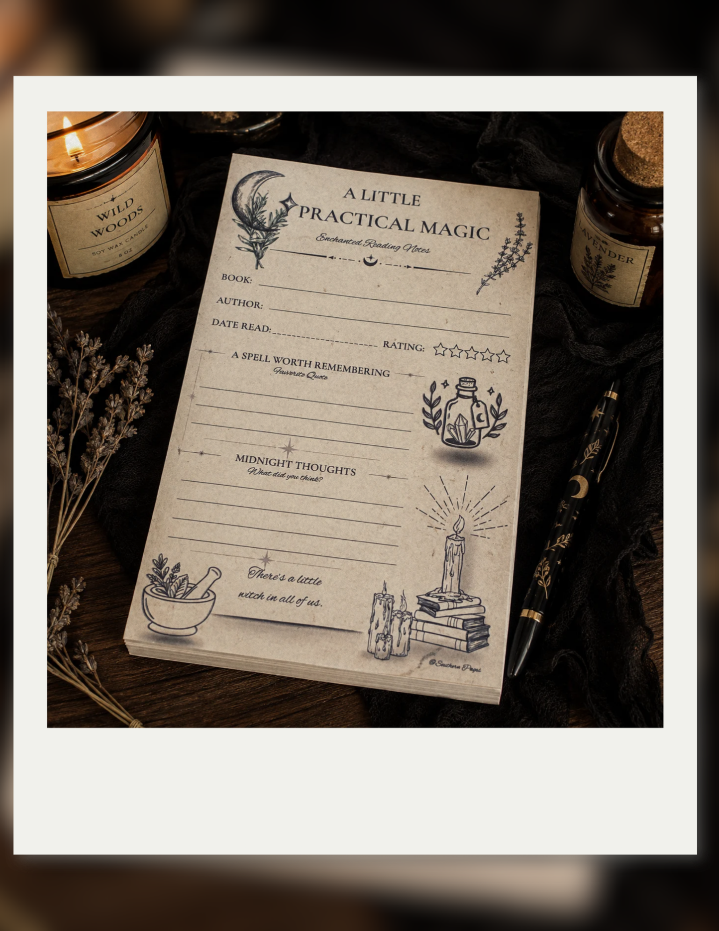 A Little Practical Magic Book Review Pad